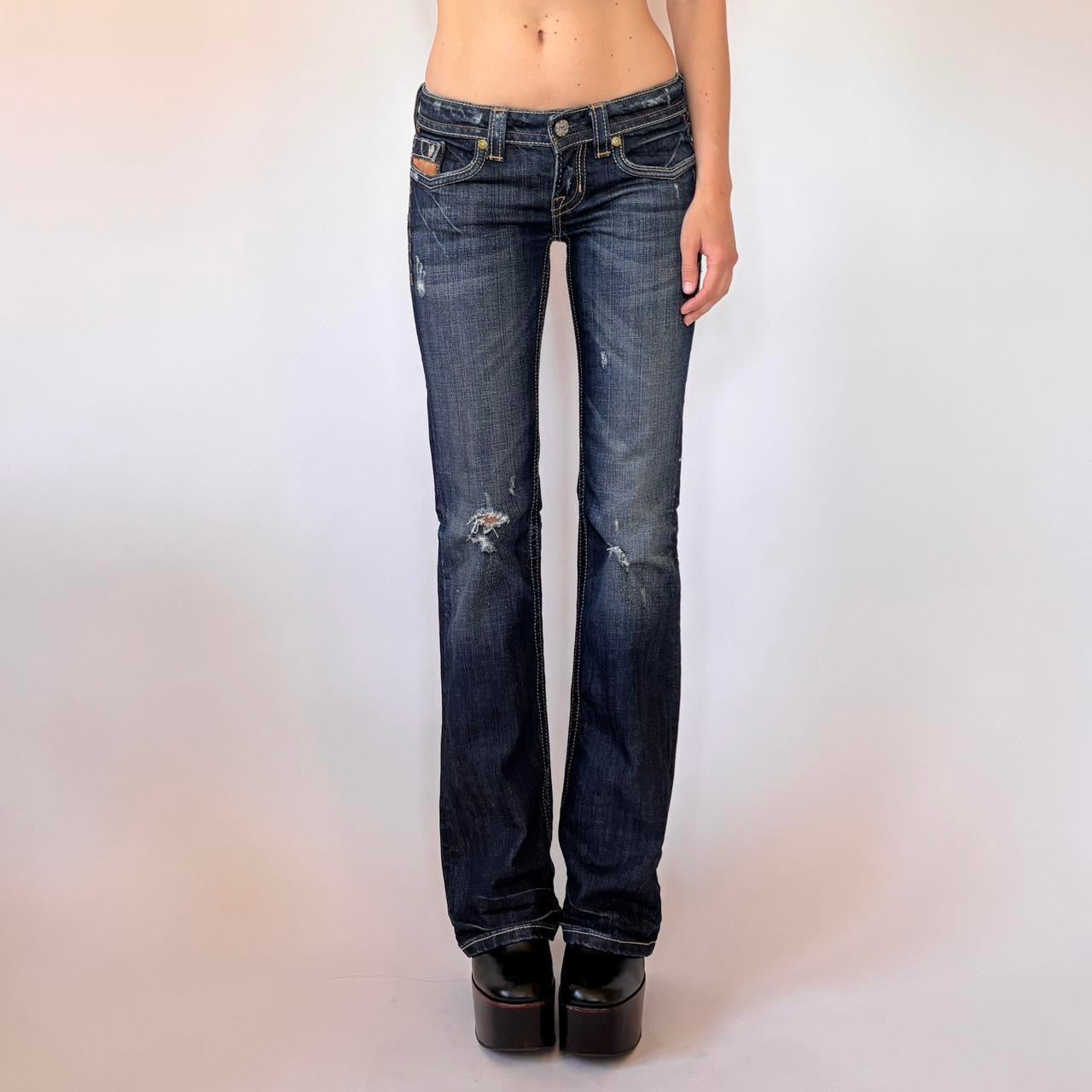 Y2K Distressed Low Rise Jeans (XS)