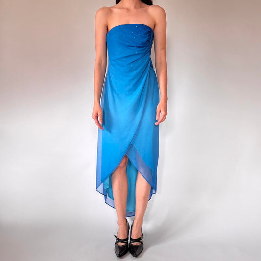 Y2K Ombré Aqua Gown (M)