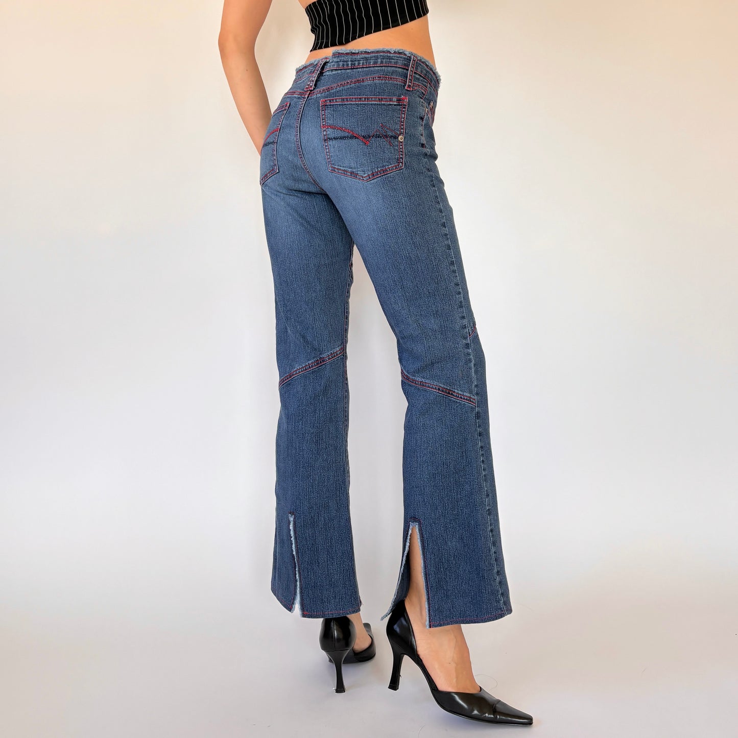 Y2K Rave Flare Jeans (S)