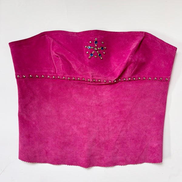 Y2K Pink Leather Top (M)
