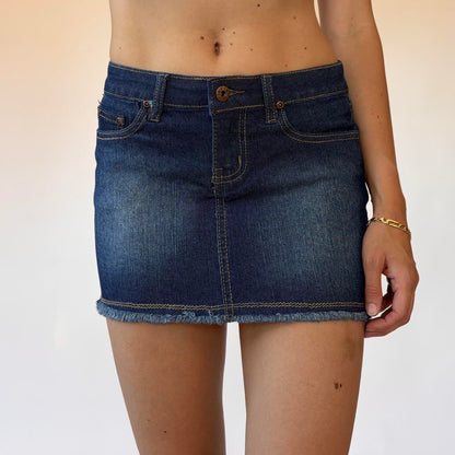 Y2K Deadstock Denim Mini Skirt (XS)