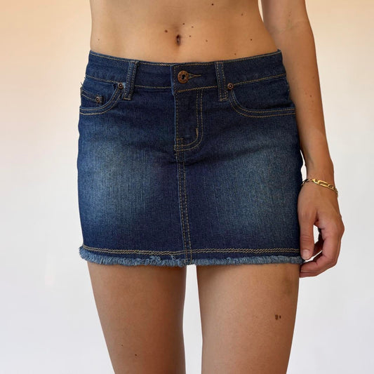 Y2K Deadstock Denim Mini Skirt (XS)