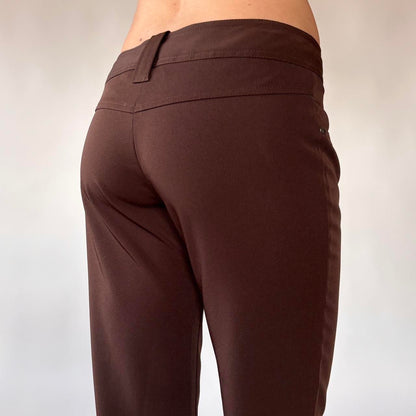 Y2K Chocolate Brown Flare Pants (XS)