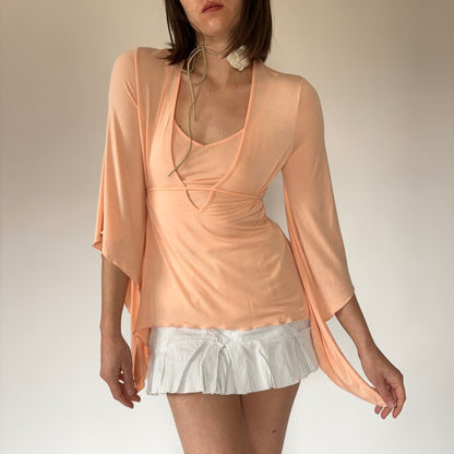 Y2K Peach Whimsy Top (S)