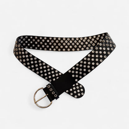 Faux Leather Grommet Belt