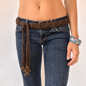 Boho Beaded Tie Belt