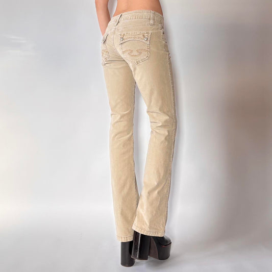 Y2K Low Rise Corduroy Flare Pants (S)