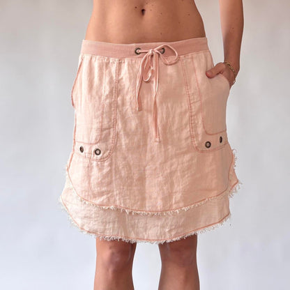 Deadstock 2000s Linen Skirt (XS-M)