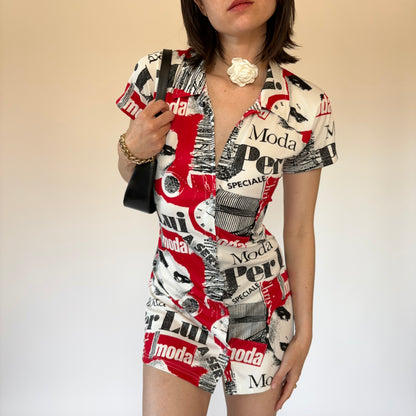 90s Media Print Dress (M)