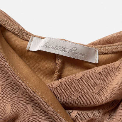 Charlotte Russe Nude Mesh Tank Top (M/L)