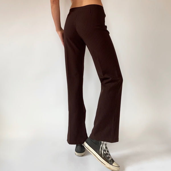 90s Brown Pinstripe Flares (XS/S)