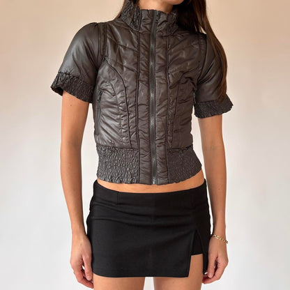 Y2K Slate Puffer Top (S)