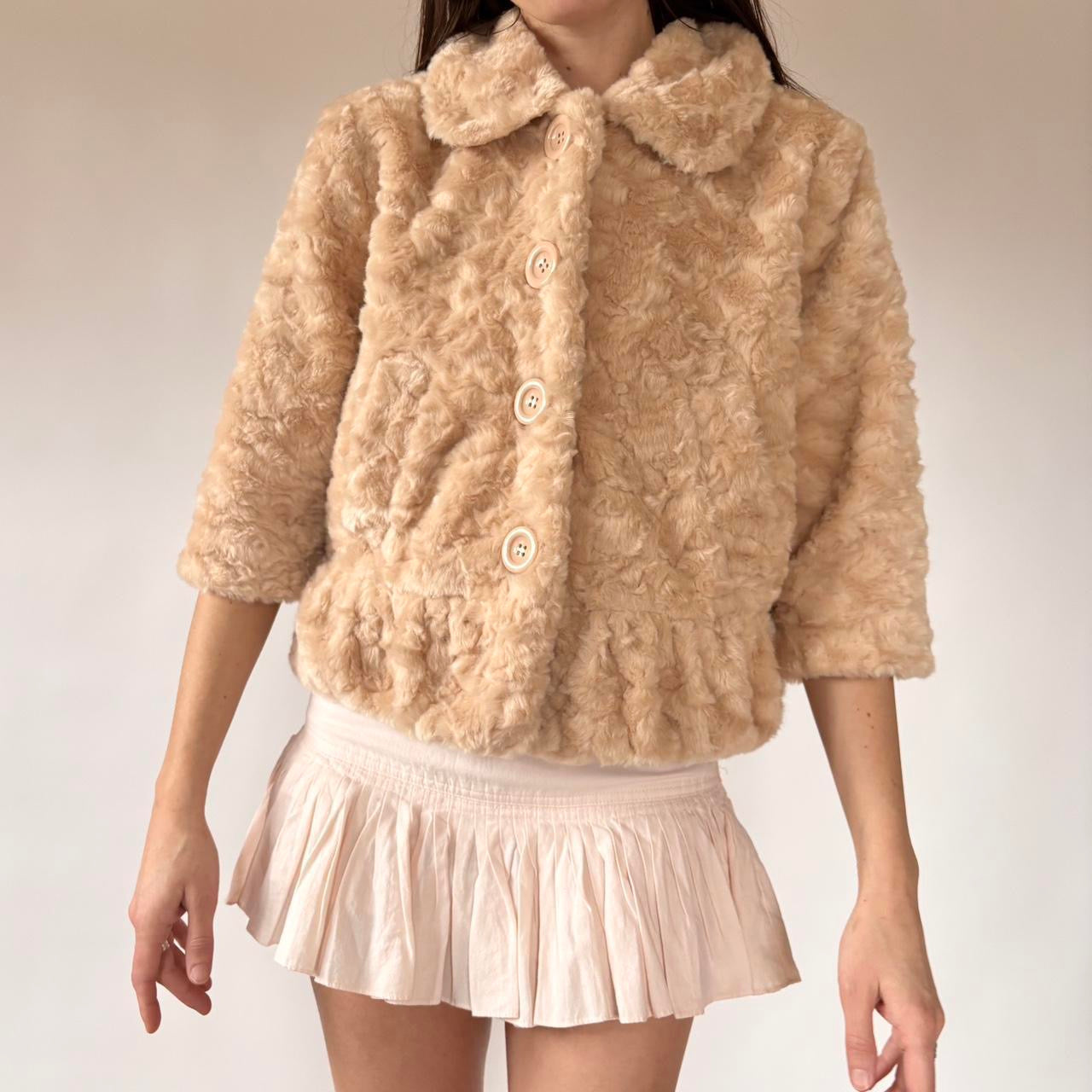 2000s Deadstock Faux Fur Babydoll Coat (M)
