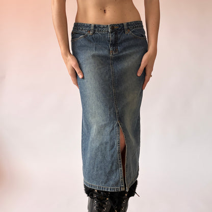 Y2K Denim Midi Skirt (S)