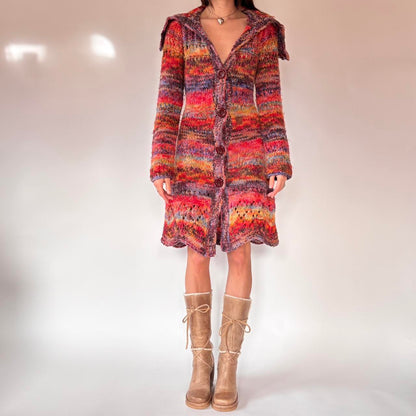 Y2K Chunky Knit Duster Cardigan (S)