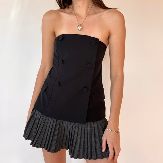 Black Strapless Suit Top (M)