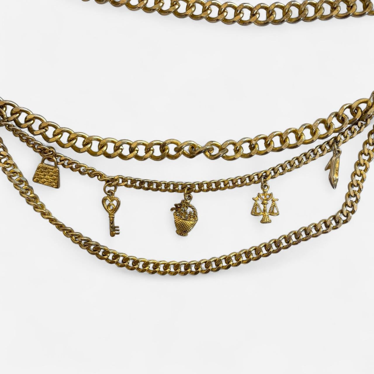 Vintage Chunky Charmed Chain Belt