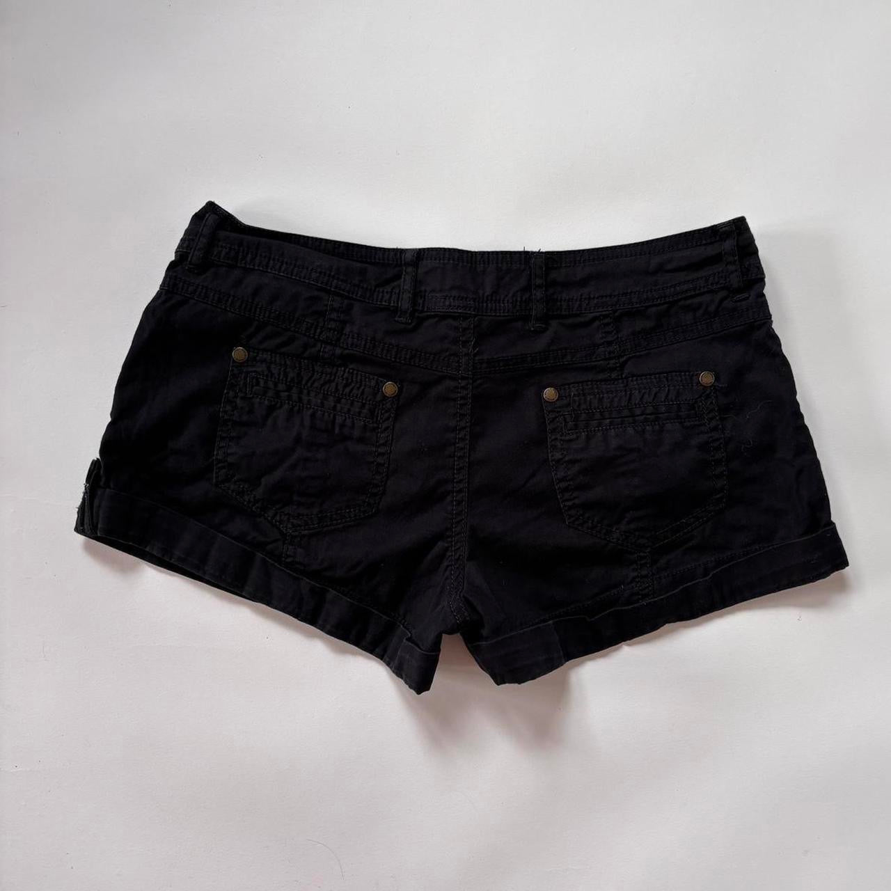 Y2K Black Low Rise Mini Shorts (XS/S)