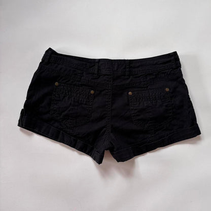 Y2K Black Low Rise Mini Shorts (XS/S)