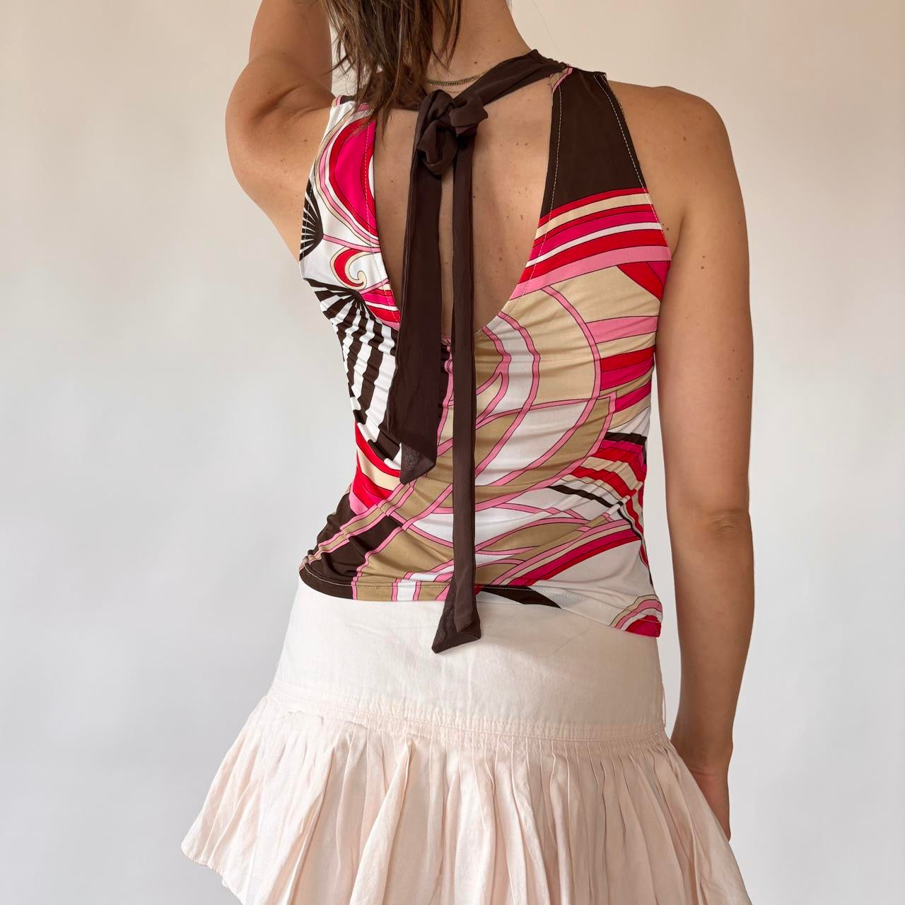 Y2K Groovy Cowl Neck Top (S)