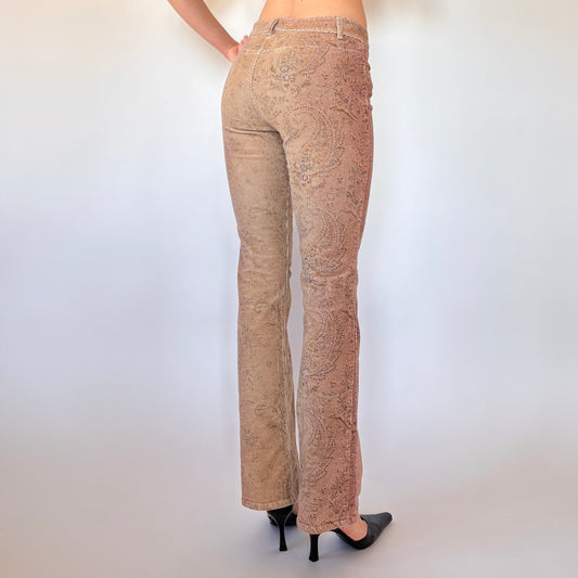 2000s Paisley Corduroy Trousers (XS)