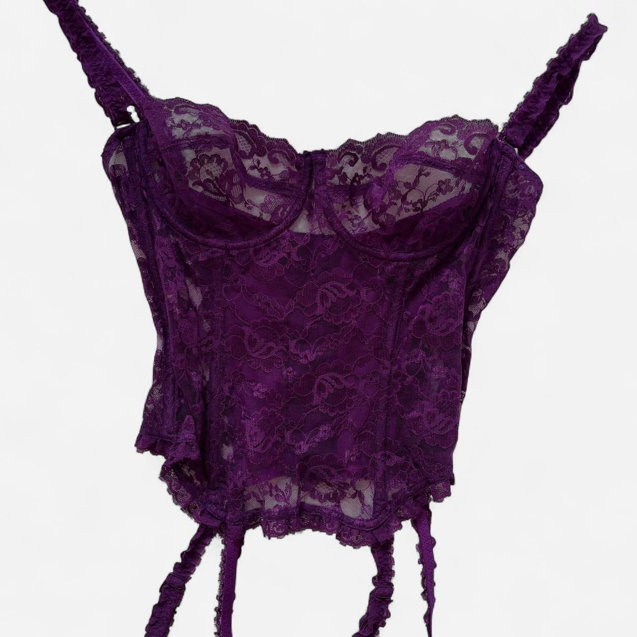 80s Purple Lace Bustier Top (M)