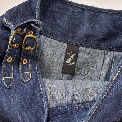 Y2K Pleated Denim Mini Skirt (S/M)