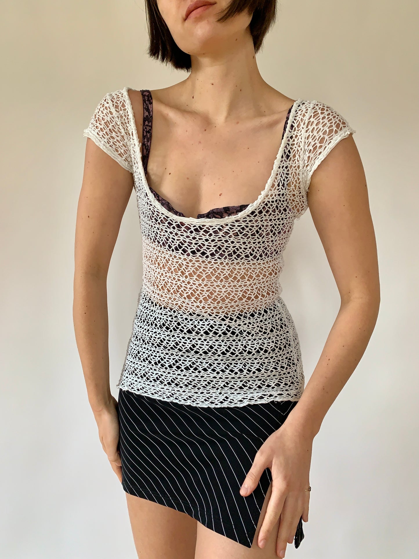 Italian Cotton Net Tee - S/M