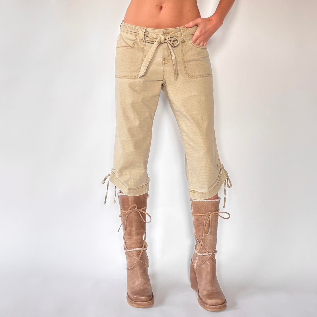 Y2K Ruched Capri Pants (M/L)