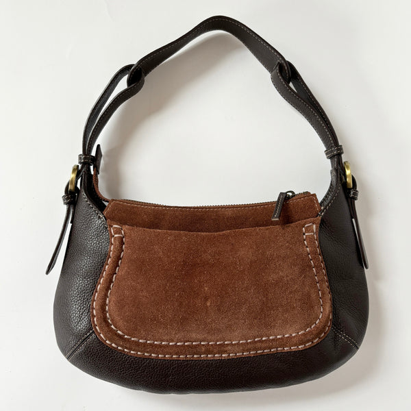 2000s Suede & Leather Shoulder Bag