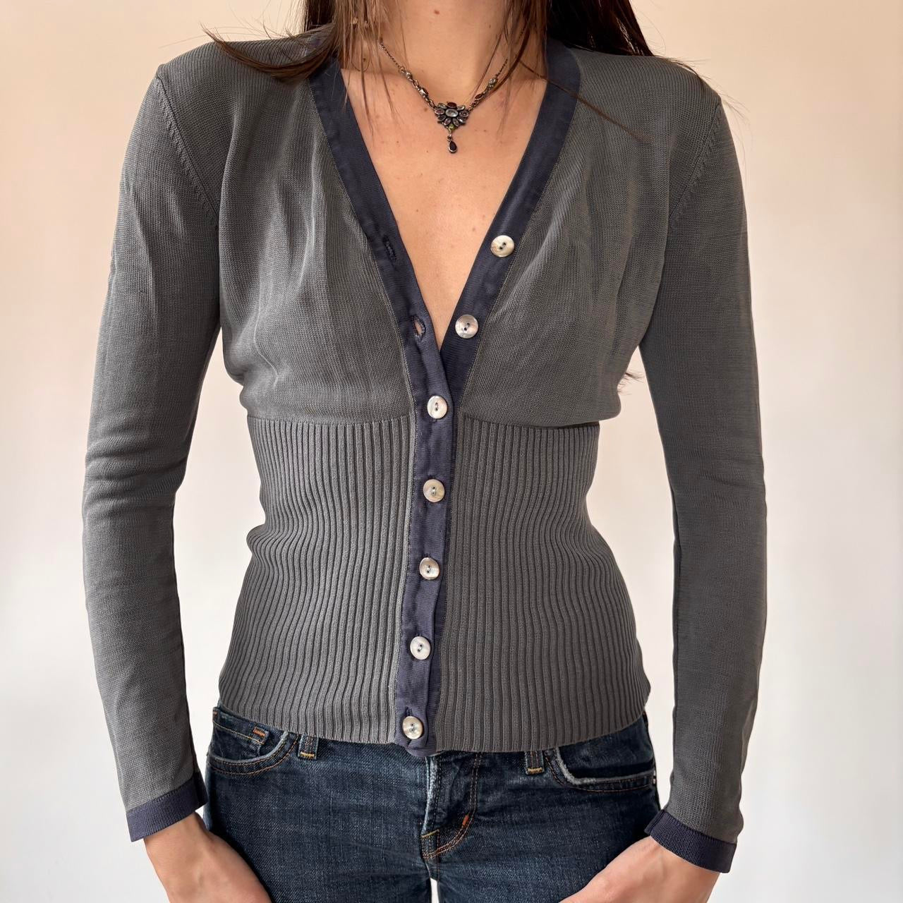 Slate Button Up Cardigan (M)