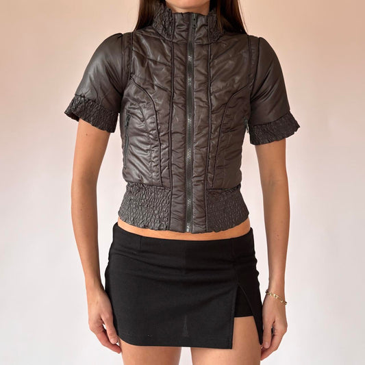 Y2K Slate Puffer Top (S)