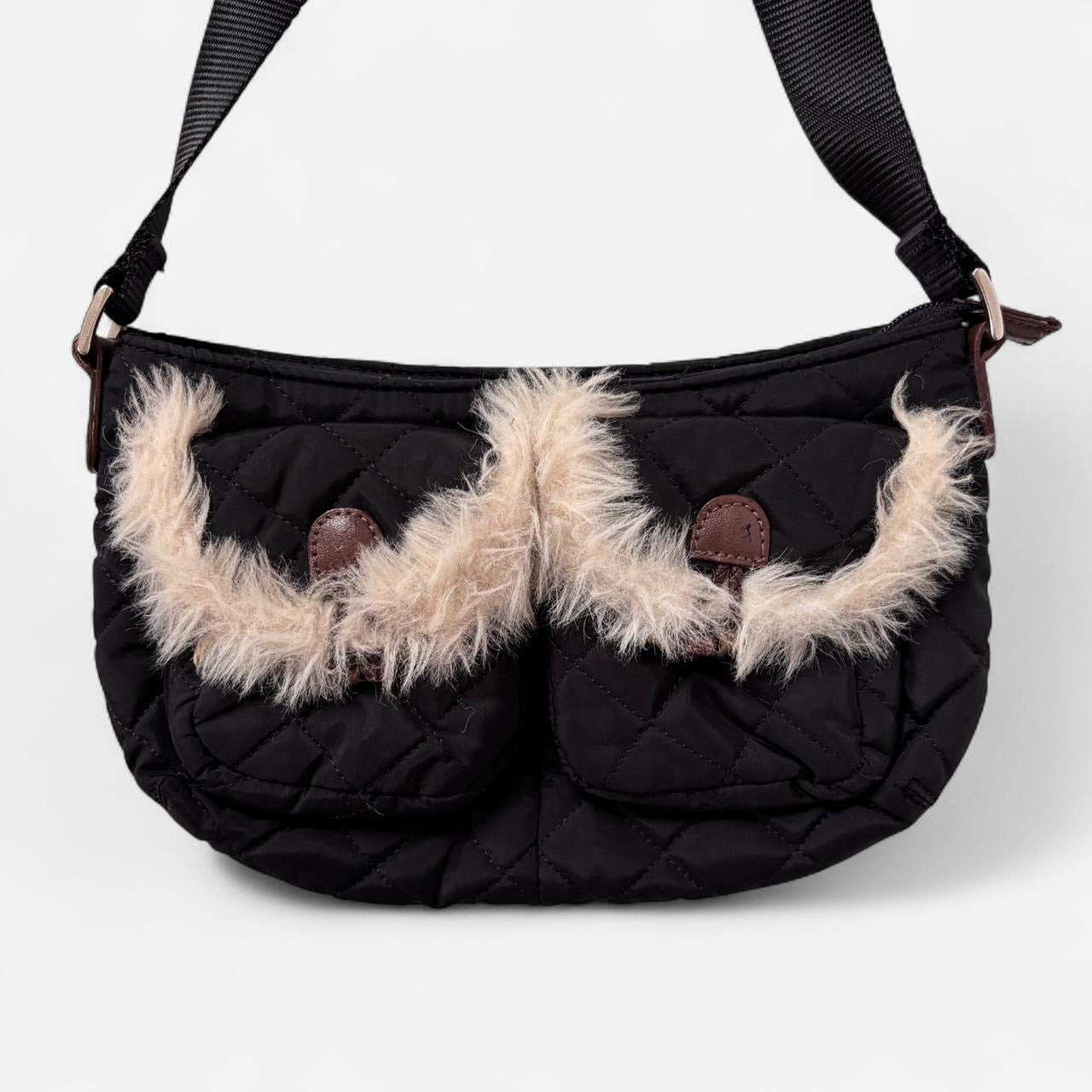 Y2K Furry Quilted Shoulder Bag
