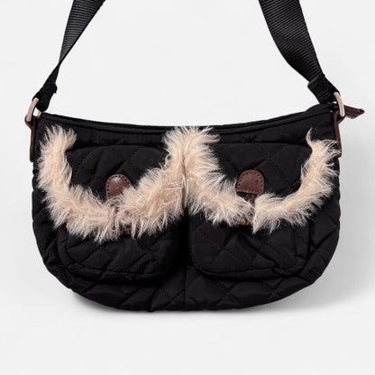 Y2K Furry Quilted Shoulder Bag