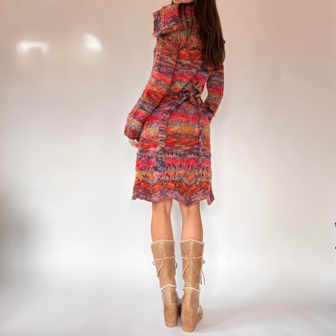 Y2K Chunky Knit Duster Cardigan (S)