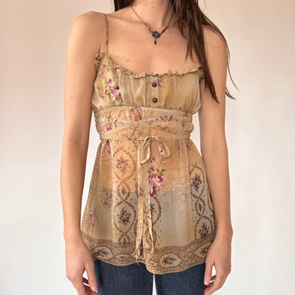 Y2K Boho Babydoll Top (S/M)
