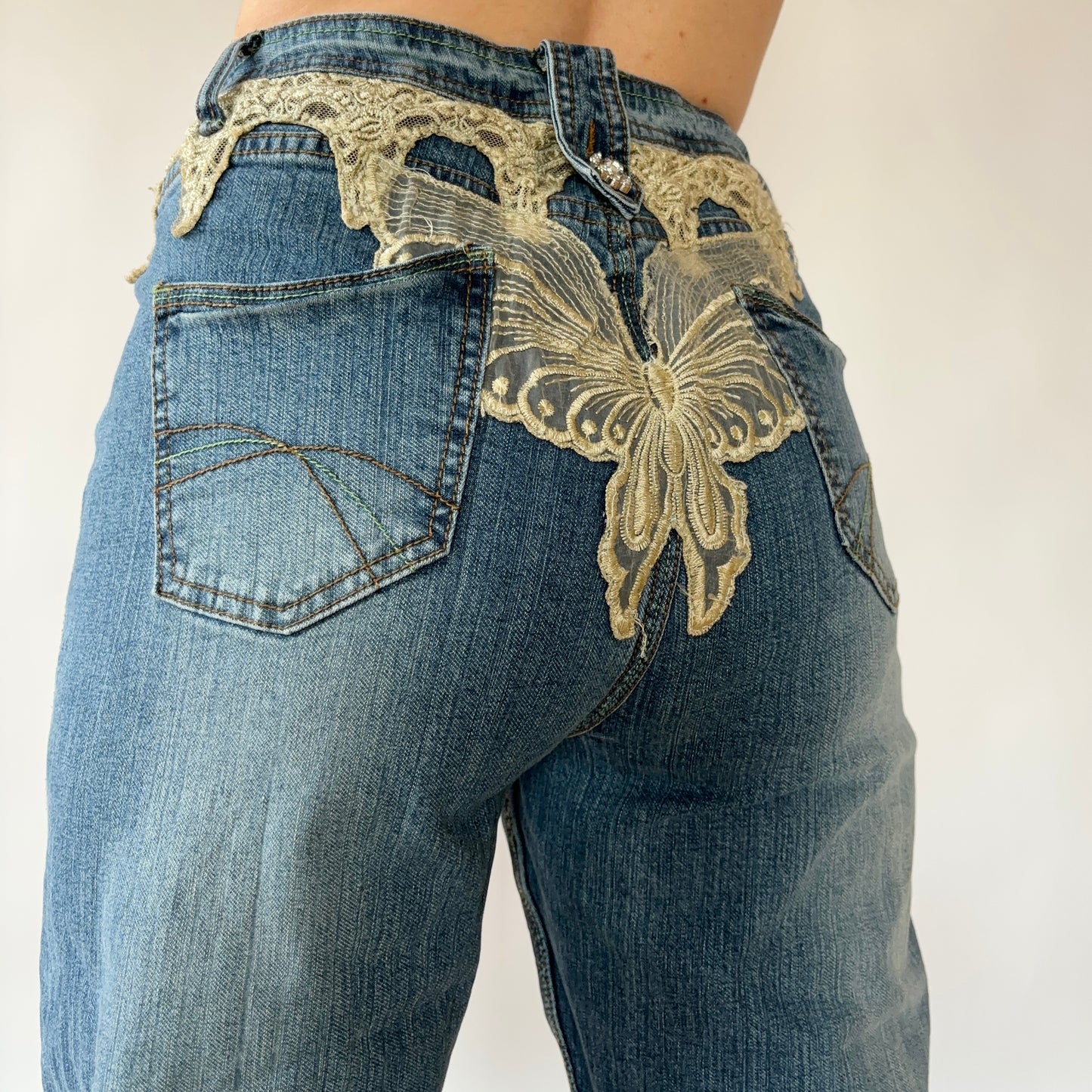 Y2K Butterfly Jeans (M)