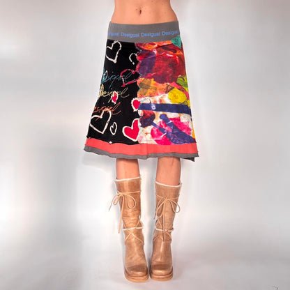 Desigual Graphic Midi Skirt (XS/S)