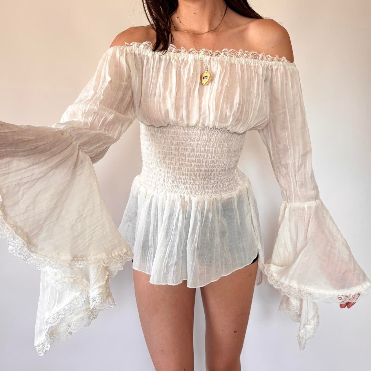 Gauzy Smocked Whimsy Top (M)