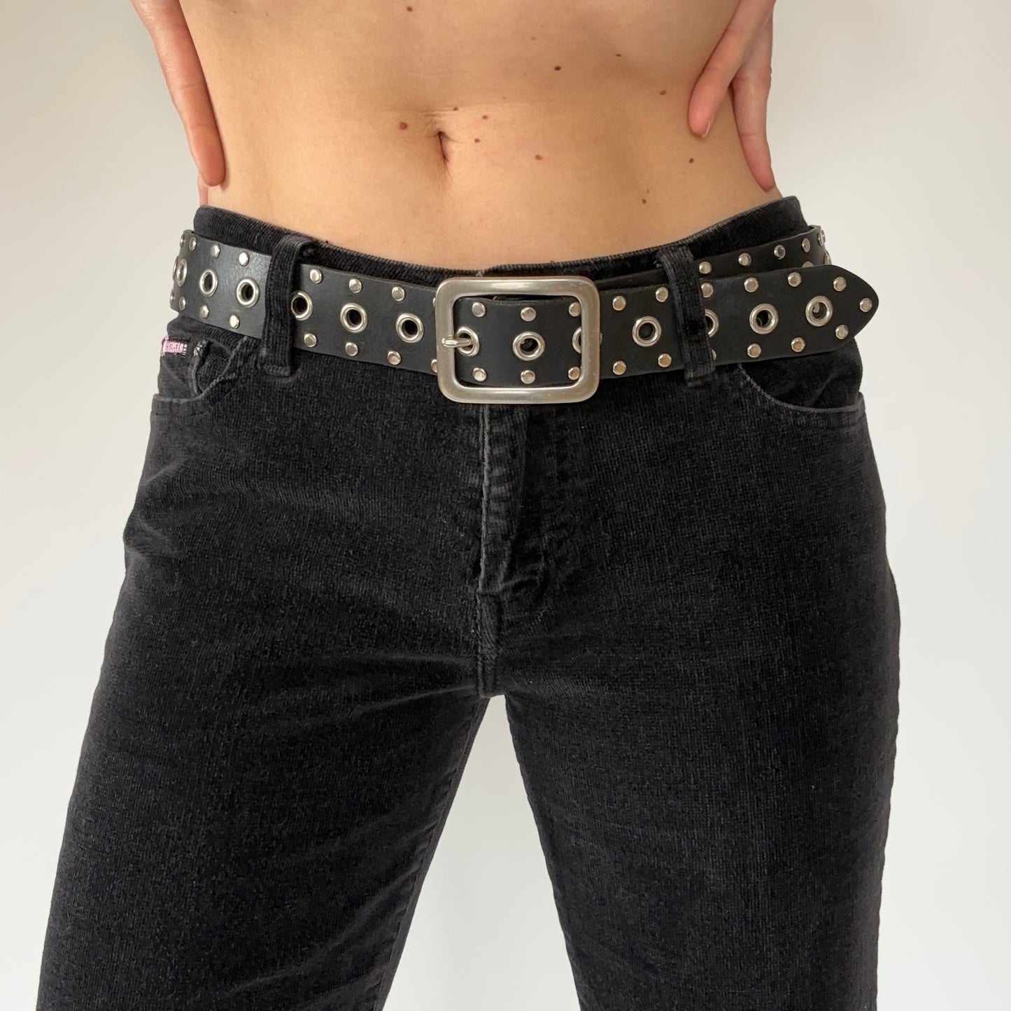 Leather Studded Grommet Belt (XS-XL)