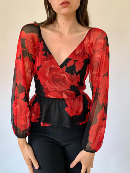 Vintage Mesh Rose Top - XS/S