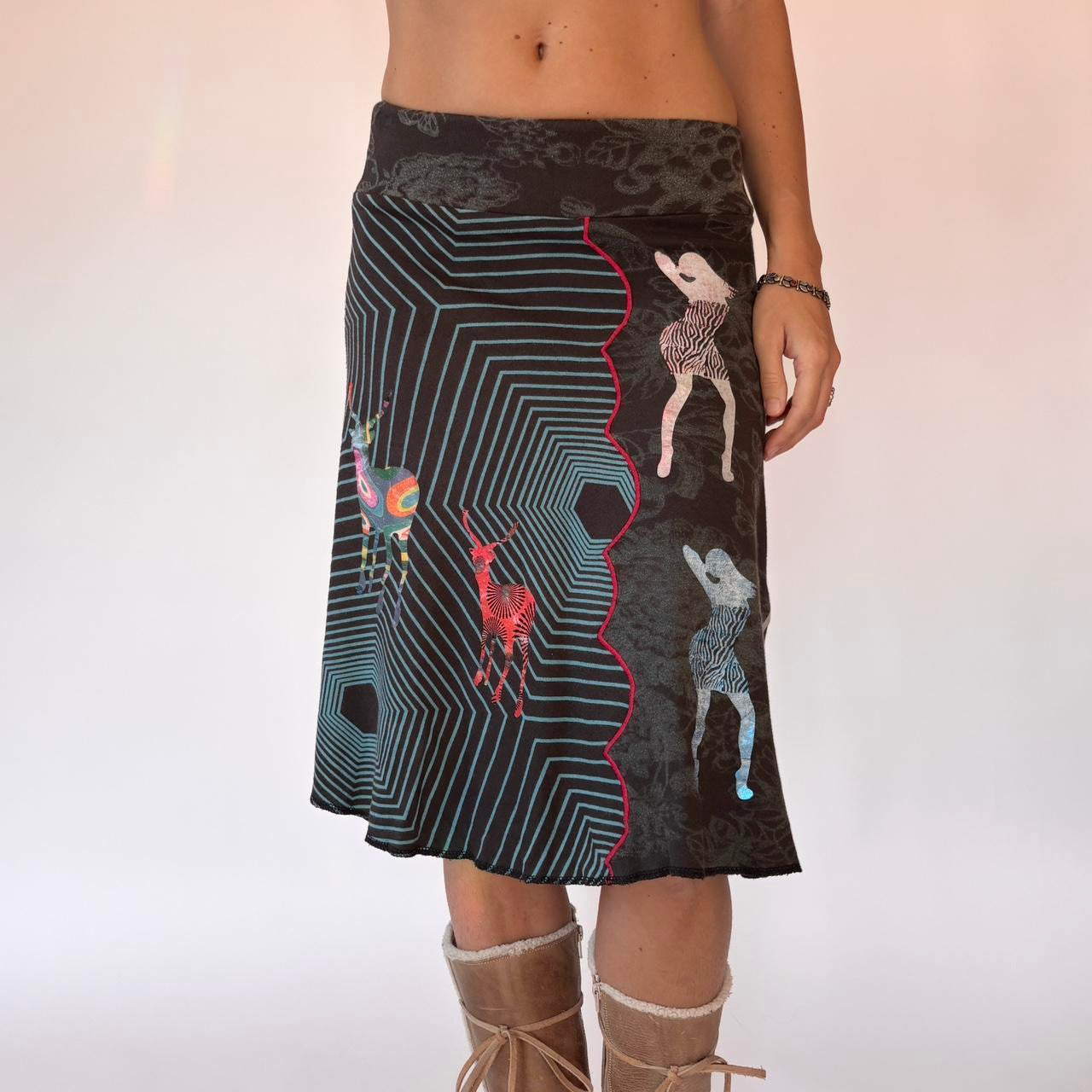 Desigual Graphic Midi Skirt (XS)