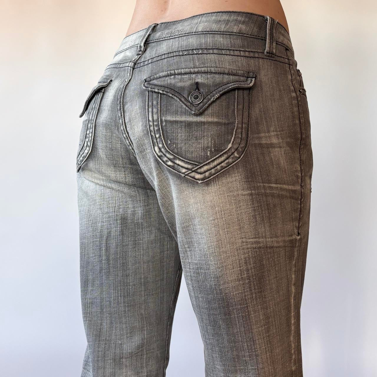Y2K Faded Gray London Jeans (M)