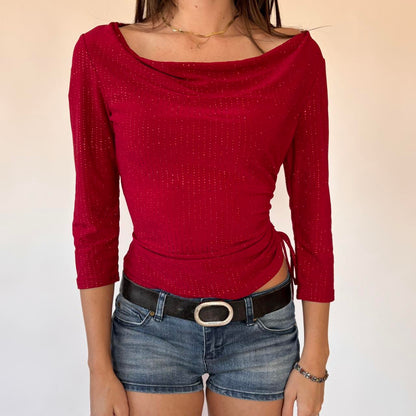 90s Glittery Cowl Neck Top (M)