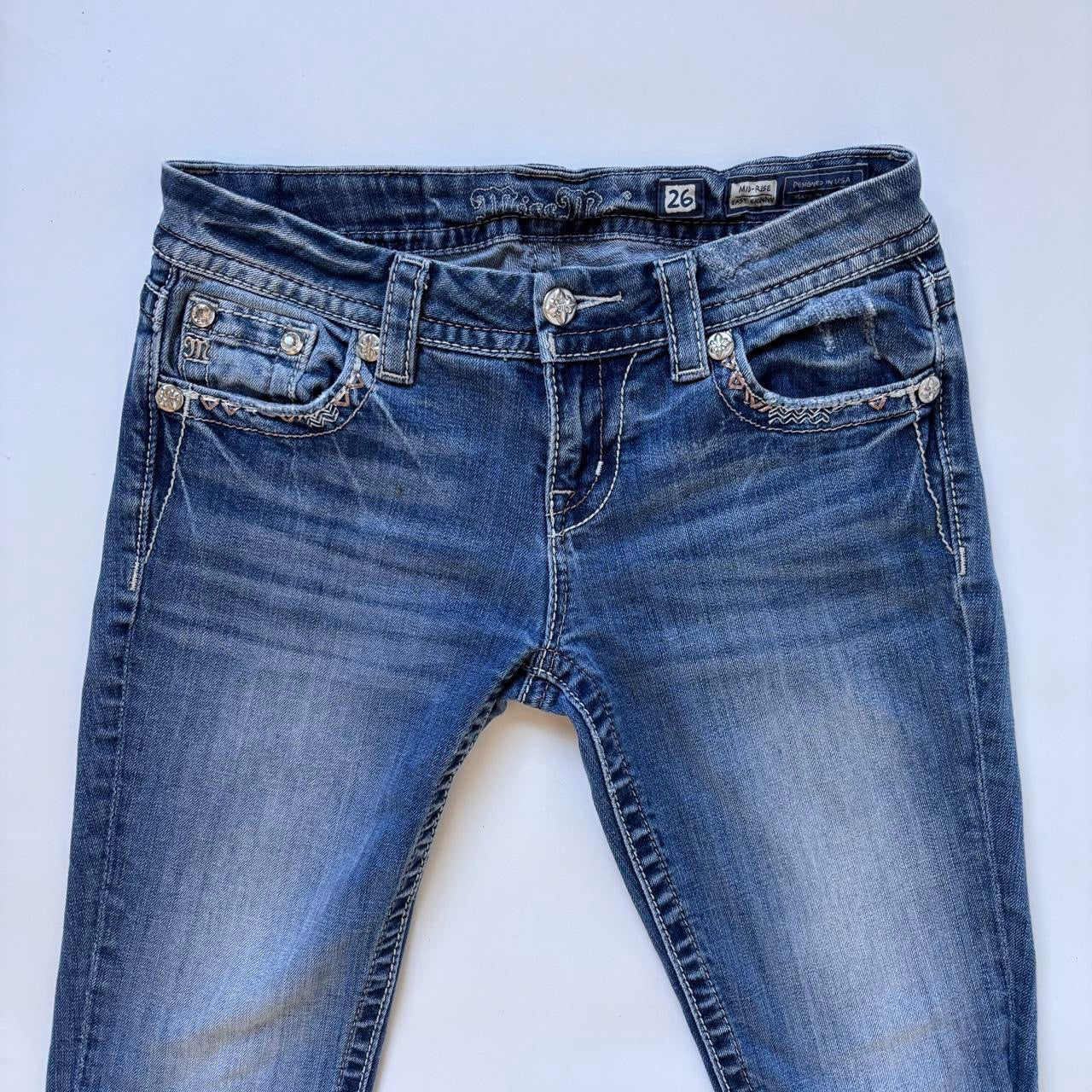 Y2K Miss Me Low Rise Skinny Jeans (XS)