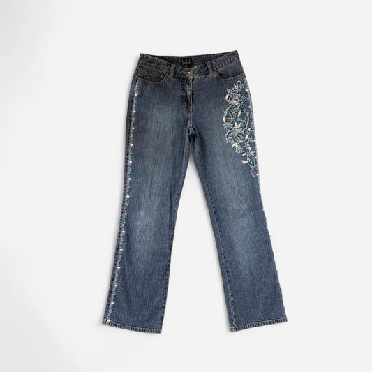 Y2K Beaded Jeans (S/M)