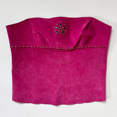 Y2K Pink Leather Top (M)