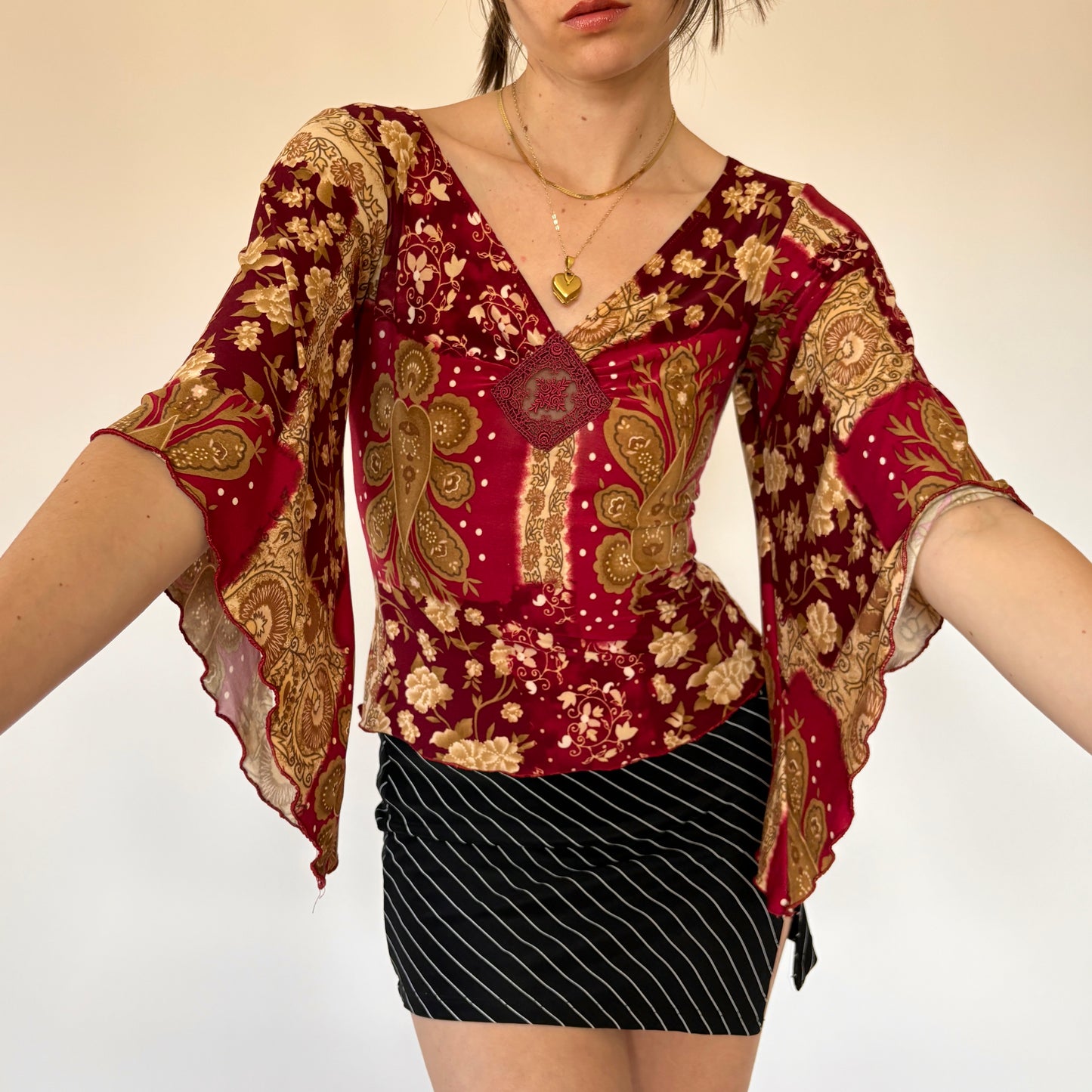 Y2K Angel Sleeve Top (XS/S)