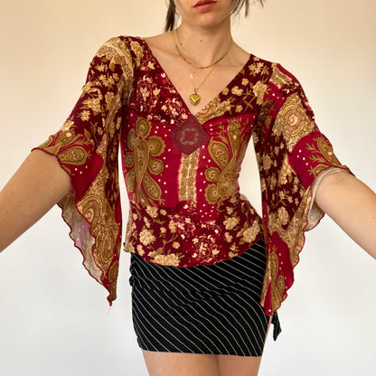 Y2K Angel Sleeve Top (XS/S)