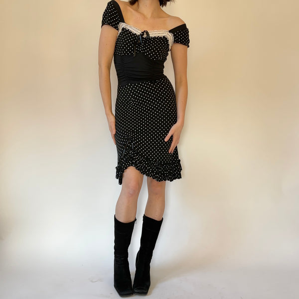 Italian Polka Dot Midi Dress (XS/S)